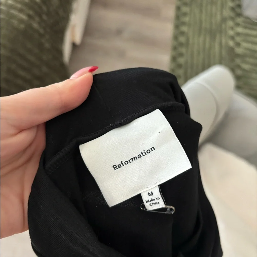 Reformation Jemma Belted Mini Black Dress - Picture 6 of 6